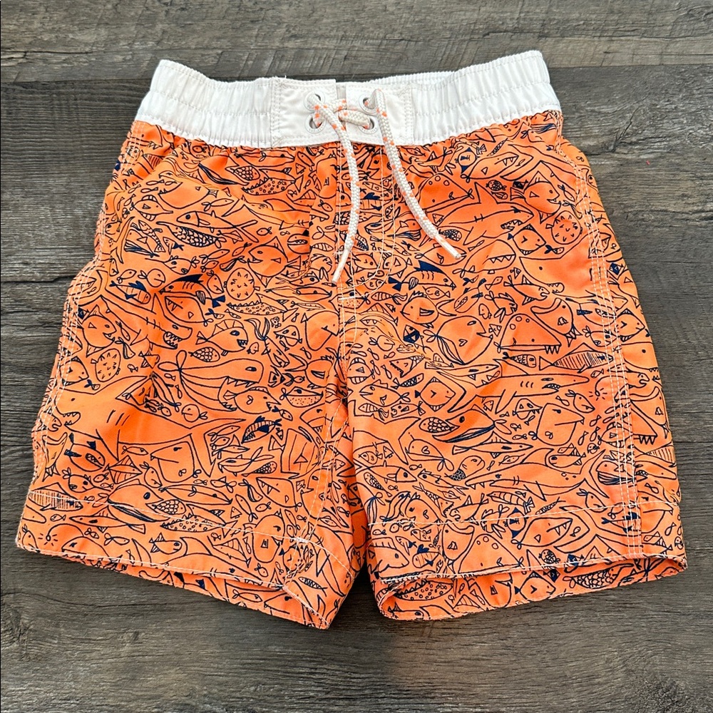 babyGAP 3T Orange Shark‎ Board Short Swim Trunks NWOT